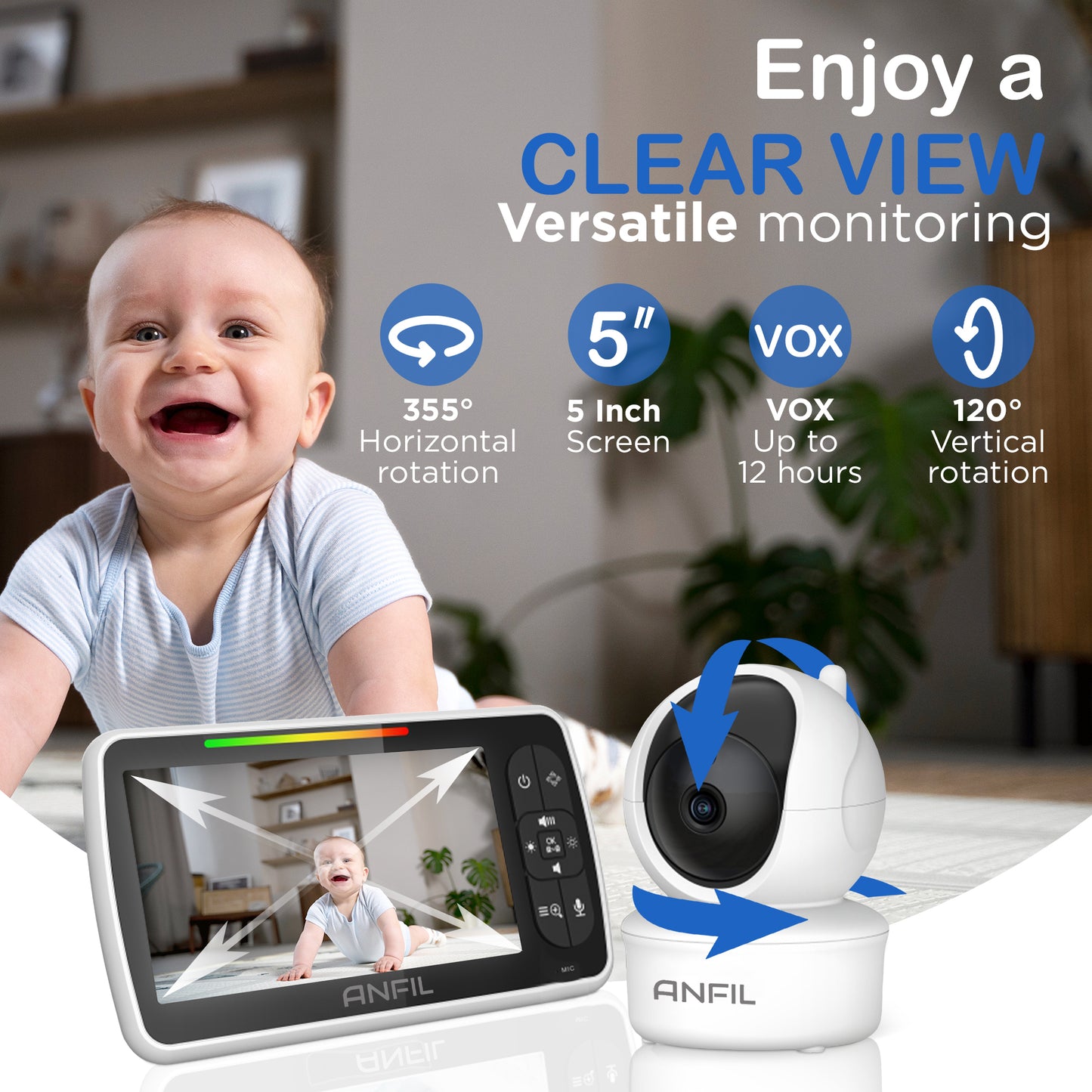 ANFIL® Babyphone: Zwei-Wege-Audio, Nachtsicht