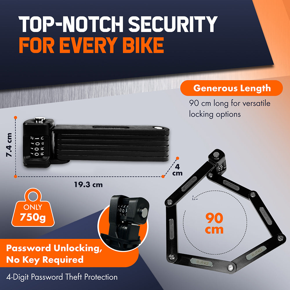 ANFIL® Folding Bike Lock with Combination Security