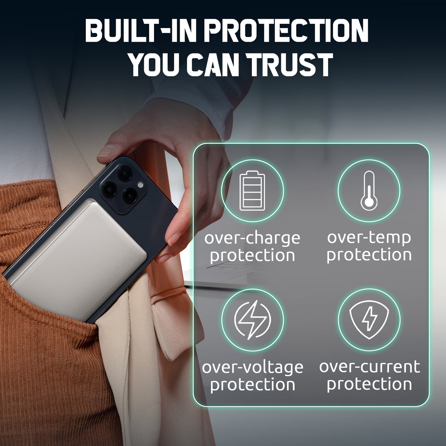 ANFIL PB5/PB10 – Wireless Portable Battery with MagSafe Support, 15W