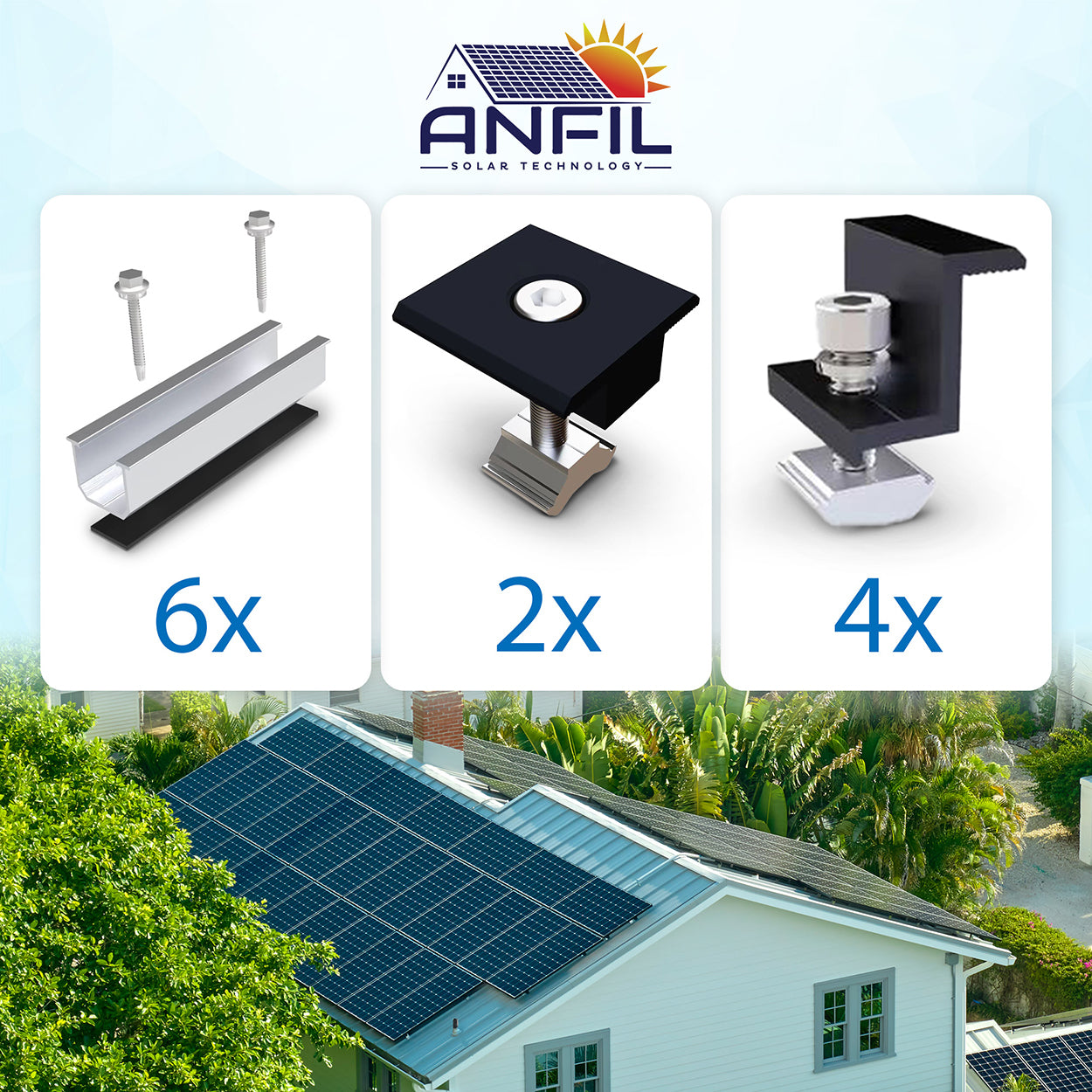 Solar panels Mounting kit (Metall Roof)